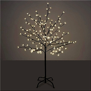 Árvore cerejeira 144 LEDs branco frio 8 funções.