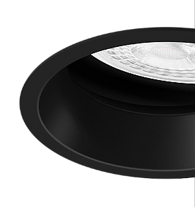 Embutido Microborda preto fosco Nya Redondo PAR20 Ø8,3x11,5cm Alumínio.