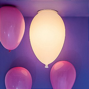Plafon de Sobrepor Balão Ø24,5x36cm Polietileno Branco.