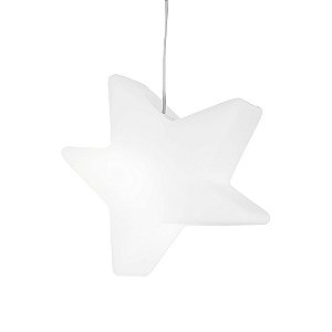 Pendente Estrela Estilizada 31,5x34,5x13cm Polietileno Branco.