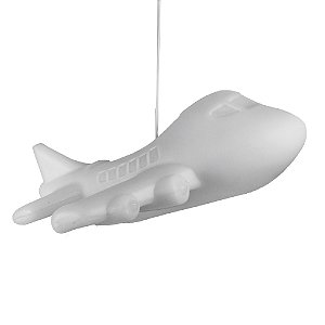 Pendente Avião 18x39x48cm Polietileno Branco.