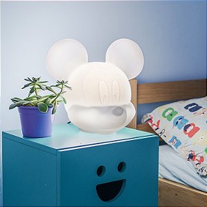 Luminária Mickey 26,5x30,5x23,5cm Polietileno Branco.