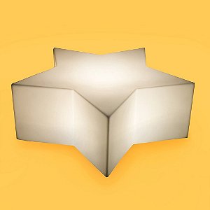 Luminária Puff Estrela 42x92x92cm Polietileno Branco.