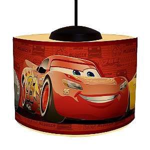 Pendente POP Carros Ø30x20cm Polietileno Vermelho.