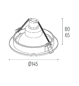 Spot de Embutir Nuru Redondo Facho Orientável AR111 Ø14,5x8cm Alumínio Prata Acetinado.