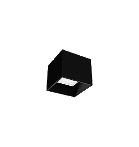 Spot de Sobrepor LED Dhari Quadrado Recuado 4000K 9,1W Bivolt 12,2x12,2x11cm Corpo e Refletor Preto Acetinado.