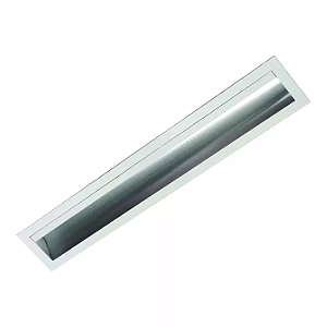Luminária de Embutir LED aba linear com iluminação assimétrica Wamba Retangular 5000K 17,9W Bivolt 61,8x10x3,2cm Corpo  e Refletor Branco Fosco.