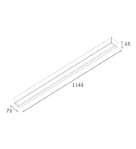 Plafon de Sobrepor LED linear com iluminação assimétrica Wamba Retangular 4000K 36,2W Bivolt 114,3x7,3x6,5cm Corpo Branco Fosco e Refletor Anodizado Acetinado.