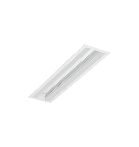 Luminária de Embutir LED Kiini Retangular 2700K 29,5W Bivolt 45,5x13,5x3,5cm Acrílico, Corpo Branco Fosco e Refletor Espelhado.
