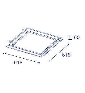 Luminária de Embutir LED Joari Quadrado 3000K 73W Bivolt 61,8x61,8x6cm Alumínio Branco Fosco.