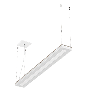 Luminária pendente linear com LED Nichia integrado 3000K 71W Bivolt 115,1x13,4x3,6cm Alumínio Branco Fosco.