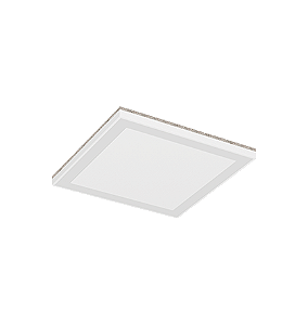 Luminária de sobrepor com LED Nichia integrado com efeito moldura de luz 3000K 58,1W Bivolt 47,3x47,3x3,6cm Alumínio Branco Fosco.