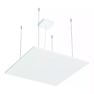 Pendente LED Eneza Quadrado Luz Indireta 4000K 58,8W Bivolt 60x60cm Alumínio Branco Fosco.