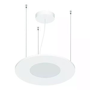 Pendente LED Eneza Redondo Luz Indireta 2700K 30,1W Bivolt Ø50cm Alumínio Branco Fosco.
