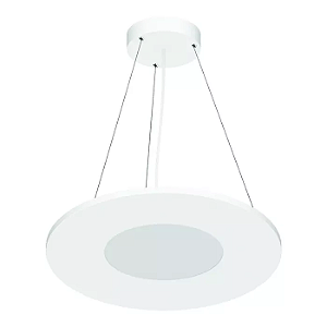 Pendente LED Eneza Redondo Luz Indireta 4000K 30,1W Bivolt Ø50cm Alumínio Branco Fosco.