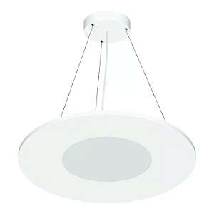 Pendente LED Eneza Redondo Luz Indireta 4000K 41,9W Bivolt Ø60cm Alumínio Branco Fosco.