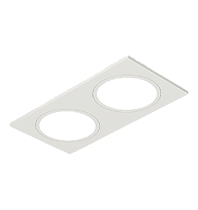 Máscara Embutir Retangular Face Plana 13,9x7,3cm Alumínio Branco Fosco.
