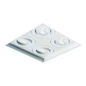 Spot de Embutir Sura No Frame Quadrado Dicroica PAR16 21,3x21,3x8,7cm Alumínio Branco Fosco.