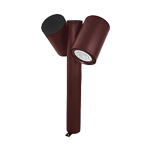 Poste De Jardim 284 Duplo Direcionável 40cm Para 2x Lâmpada Par20 Marrom.