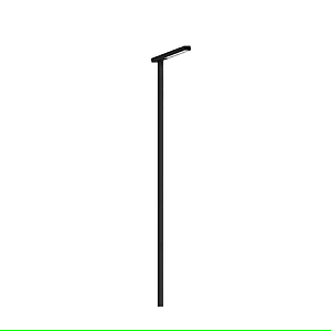 Poste De Jardim 290 Pétala 3 metros 32W 6500K Preto.