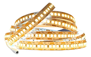 Fita Led 3528 12v 240 Leds Por Metro 5mts Sem Silicone 3000K.