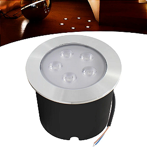 Balizador Spot Led Embutir 3000K Branco Quente Chao Piso Jardim 5w Ip66.