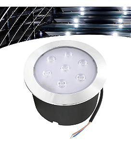 Balizador Spot Led Embutir 6500K Branco Frio Chao Piso Jardim 7w Ip66.