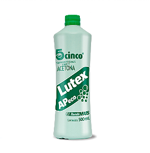 REMOVEDOR COM ACETONA 5 CINCO LUTEX AP 500ML - RENDE MAIS