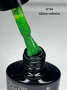 ESMALTE GEL LOVEYES Nº4 COLEÇÃO NEON DIAMANTE GLITTER REFLETIVO/ THERMAL