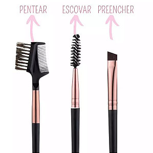KIT PINCEL MEY  3 UNIDADES SOBRANCELHA