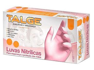 CAIXA DE LUVA NITRILICA COM 100 UNID ROSA SEM PO TAM. G