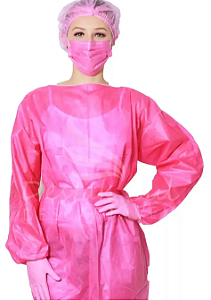 AVENTAL PROTDESC ROSA PINK 10UNID