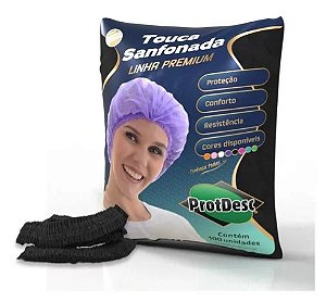 TOUCA SANFONADA PROTDESC BLACK C/ 100 UNIDADES