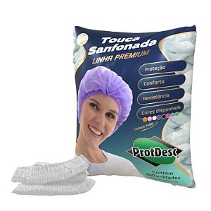 TOUCA SANFONADA PROTDESC BRANCA C/ 100 UNIDADES