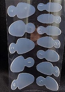 KIT MOLDE ADESIVO DE SILICONE FRANCESINHA REVERSA STILETTO 01-02 HELEN COLOR