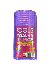TOALHA REUTILIZAVEL ROLO ROXA 50UNID 21CM X 20CM CELS