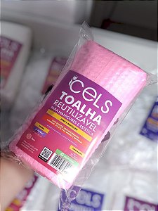 TOALHA REUTILIZAVEL ROLO ROSA 50UNID 21CM X 20CM CELS