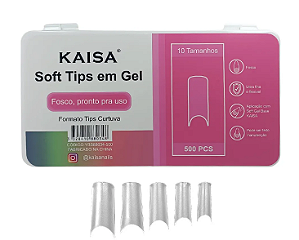 SOFT TIPS  QUADRADA EM GEL CURTUVA 500 PCS KAISA 10 T