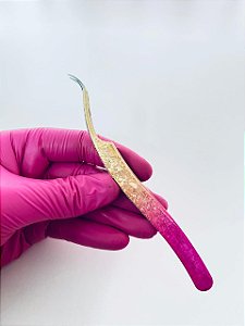 PINÇA CURVA ROSA DOURADO LEEFEN (CURVA EM C DELICADA)
