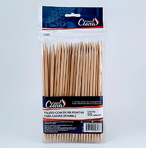 PALITO BAMBU DUAS PONTAS C/50 UNIDADES SANTA CLARA