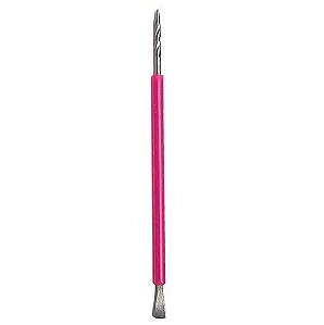 ESPATULA E PALITO DE INOX COM SILICONE ROSA ISIS CUTELARIA