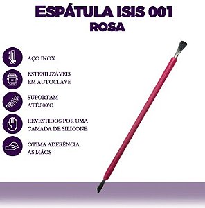 ESPATULA MISTA DE INOX COM SILICONE ROSA ISIS CUTELARIA