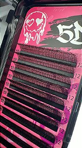 CILIOS CURVATURA D ESPESSURA 0.07 TAM 12MM 5D BAD PINK