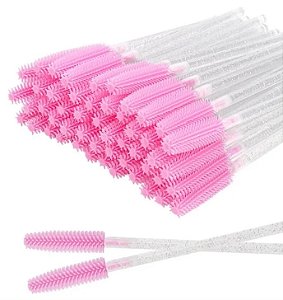 ESCOVINHA DE SILICONE PARA CILIOS C/50 UNID ROSA