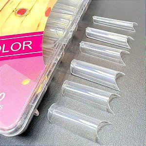 TIPS QUADRADA CURVATURA C TRANSPARENTE C/100 HELEN COLOR