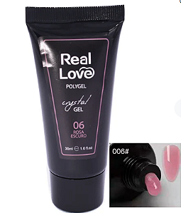 POLYGEL REAL LOVE CRYSTAL GEL 06 ROSA ESCURO 30ML