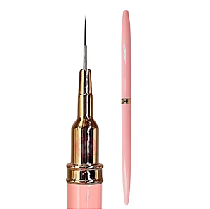 PINCEL COM TAMPA PONTA FINA ROSA