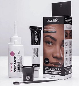 KIT TINTURA SOBRANCELHA PRETO BEAUTIFY PRO 30 ML