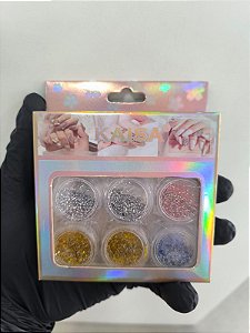 KIT GLITTER  FLOCADO 06 CORES KAISA