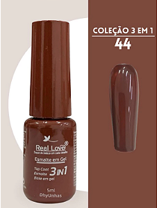ESMALTE EM GEL Nº 044 3 EM 1 BASE/ESMALTE/TOP COAT REAL LOVE 5ML